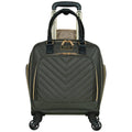 Kenneth Cole Reaction Chelsea 17x22 Chevron Quilted 4-Wheel Spinner Underseater 14.1x22 Laptop Carry-On Suitcase - Olive