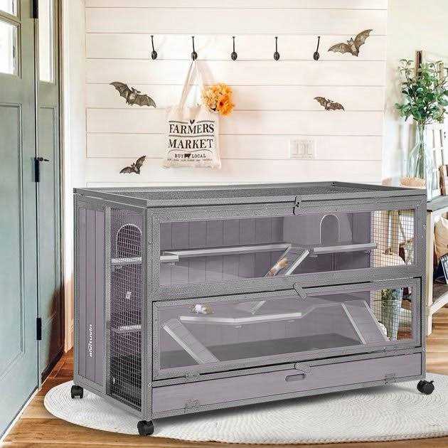 Wooden Hamster Cage with Iron Frame for Guinea Pig Z207616