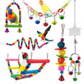 Xloey Parakeet Toys,7 Pcs Colorful Bird Toys for Parakeets,Pet Bird Cage Hammock Swing Climbing Ladders Chewing Toy Mirror Hanging Bell Wooden Perch - Pet Supplies online store