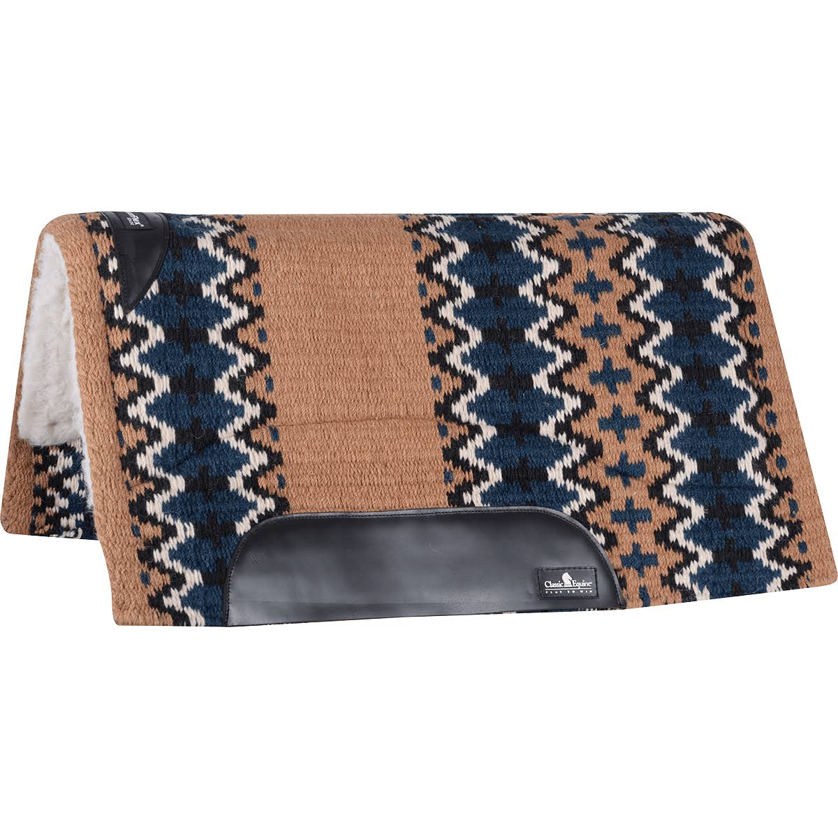 Wool Top Saddle Pad 32x34 Navy Ivory E404527