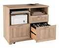 Realspace Magellan 36W Tech Station Printer Stand 2.0, Blonde Ash