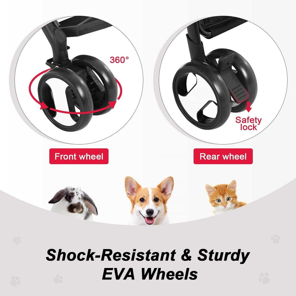 3-in-1 Pet Stroller with Detachable Carrier and Cup Holder H2377