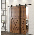 Single Bypass Double Door Barn Door Hardware Kit Homacer Track Length: 4& L