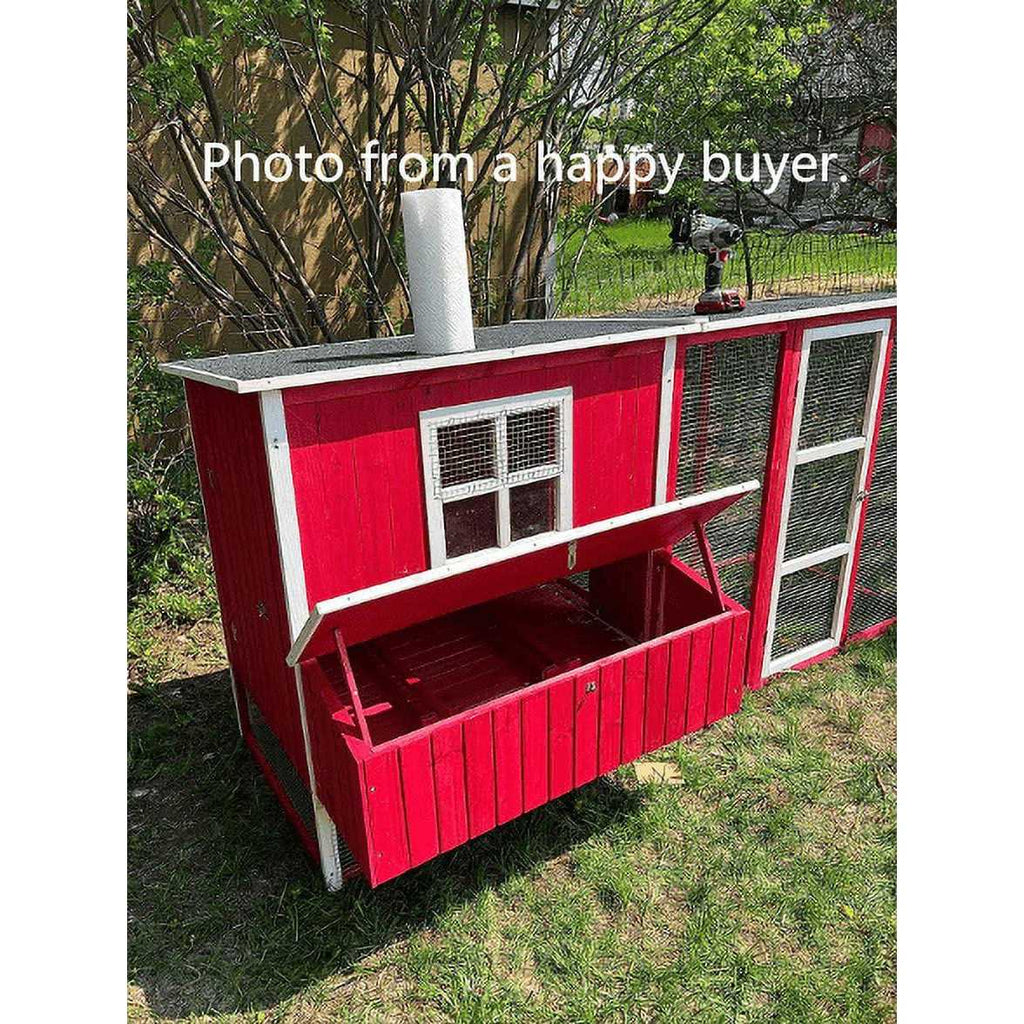 Wood Chicken Coop Hen House Run with Nesting Box E767216