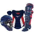 Mizuno Samurai 380418 Intermediate Baseball Catcher&s Gear Set - Navy/Red