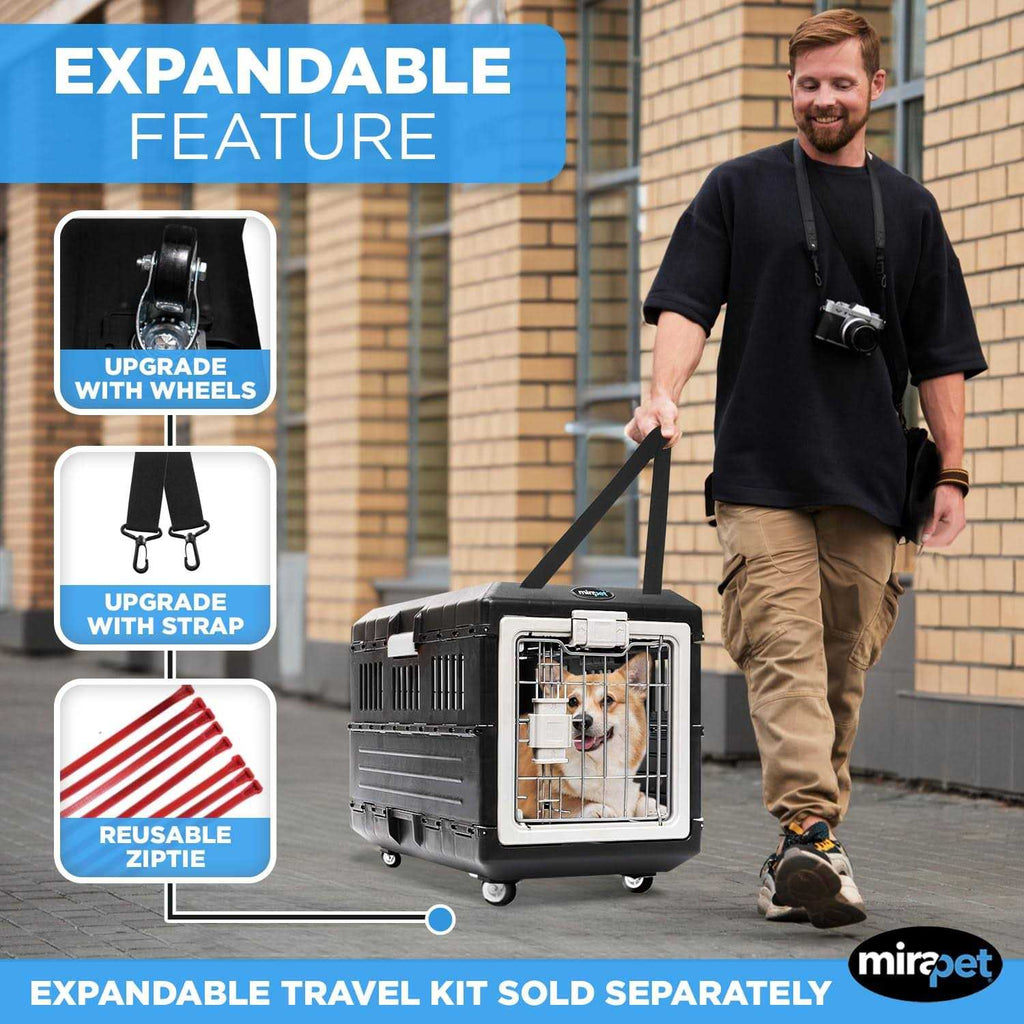 Pet carrier Airline TSA Approved Travel Crate for Cats and Dogs O720748