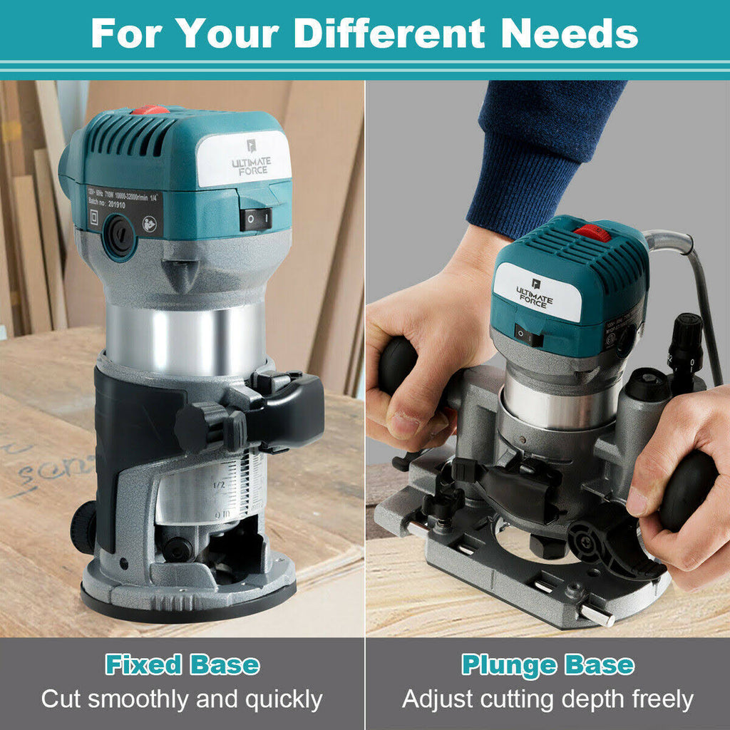 Palm Router Kit Variable Speed Woodworking with Plunge Base Y72729