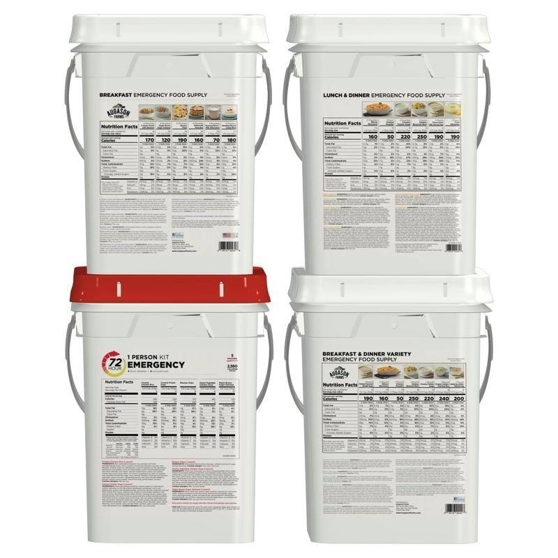 4-Pail Food Variety Kit with Survival Gear A46148