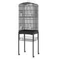 PawHut 63x22 Metal Indoor Bird Cage Starter Kit with Detachable Rolling Stand, Storage Basket, and Accessories - Black