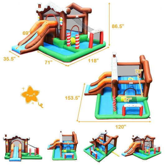 Inflatable Bounce House with Slide and Climber P674