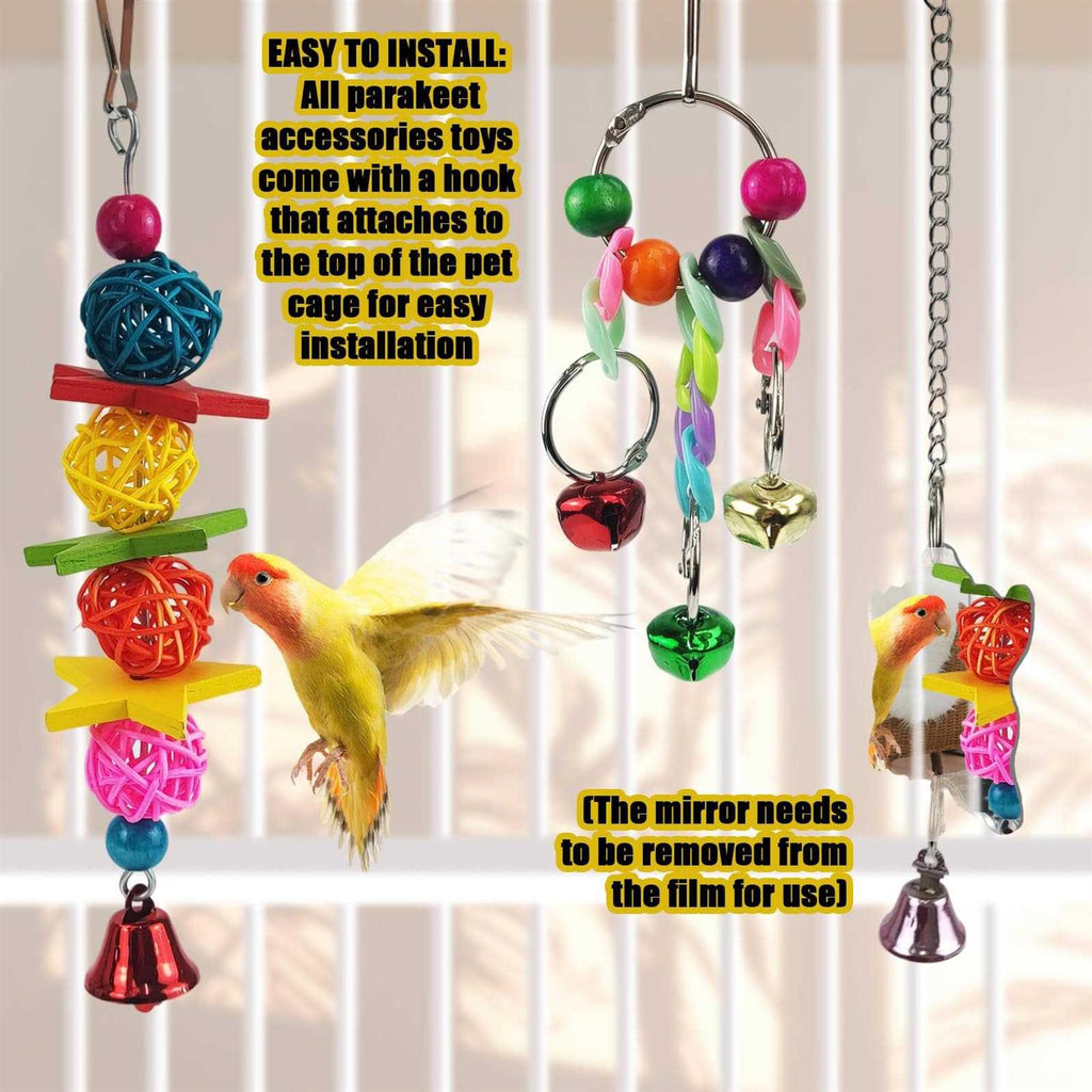 Colorful Parakeet Toys with Hammock Swing Ladder and Bell C62058