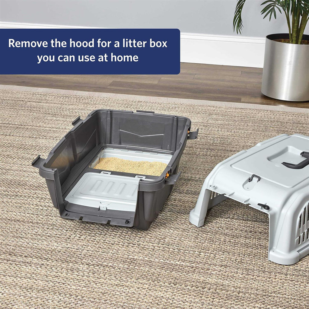 Plastic Cat Carrier with Integrated Litter Pan F829