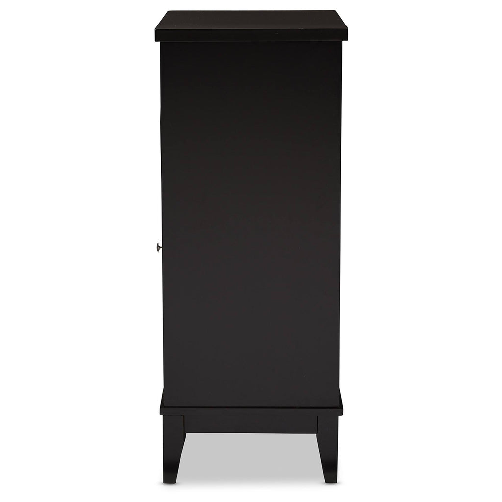 Modern Wood Dry Bar and Wine Cabinet, Dark Brown L889