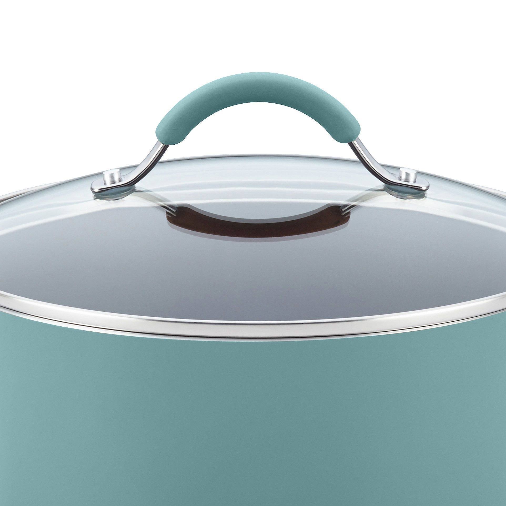Hard Enamel Nonstick 8-Quart Covered Oval Pasta Pot with Pour Spout J7426