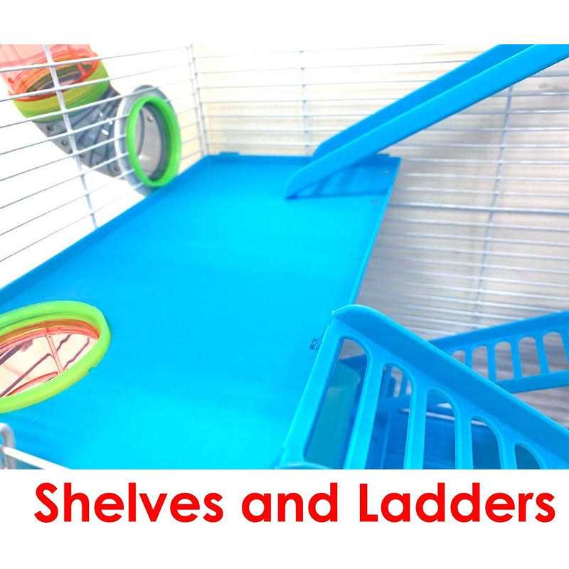 2-Level Hamster Habitat Rodent Cage (Blue) E644