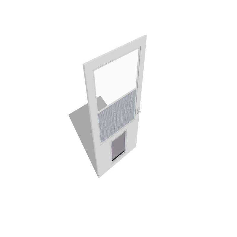 Pet Door XL 81-in White High-view Wood Core Storm Door N241
