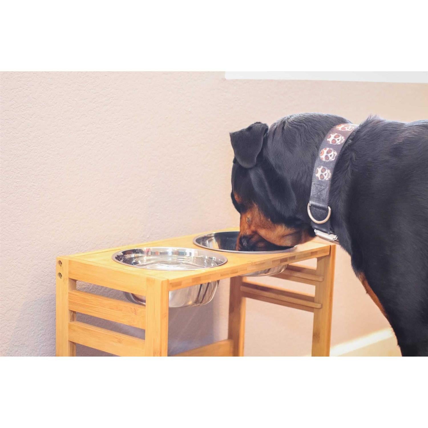 Elevated Dog Bowls for Large Dogs with Stainless Steel Bowls S970