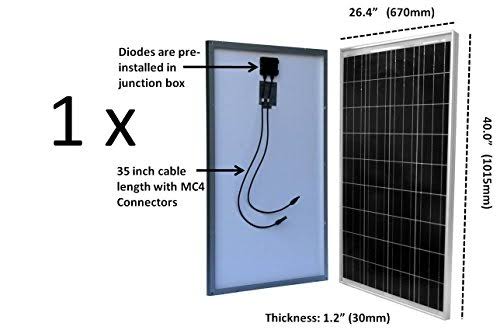 100 Watt Solar Panel Off-Grid RV Boat Kit with Charge Controller S10788