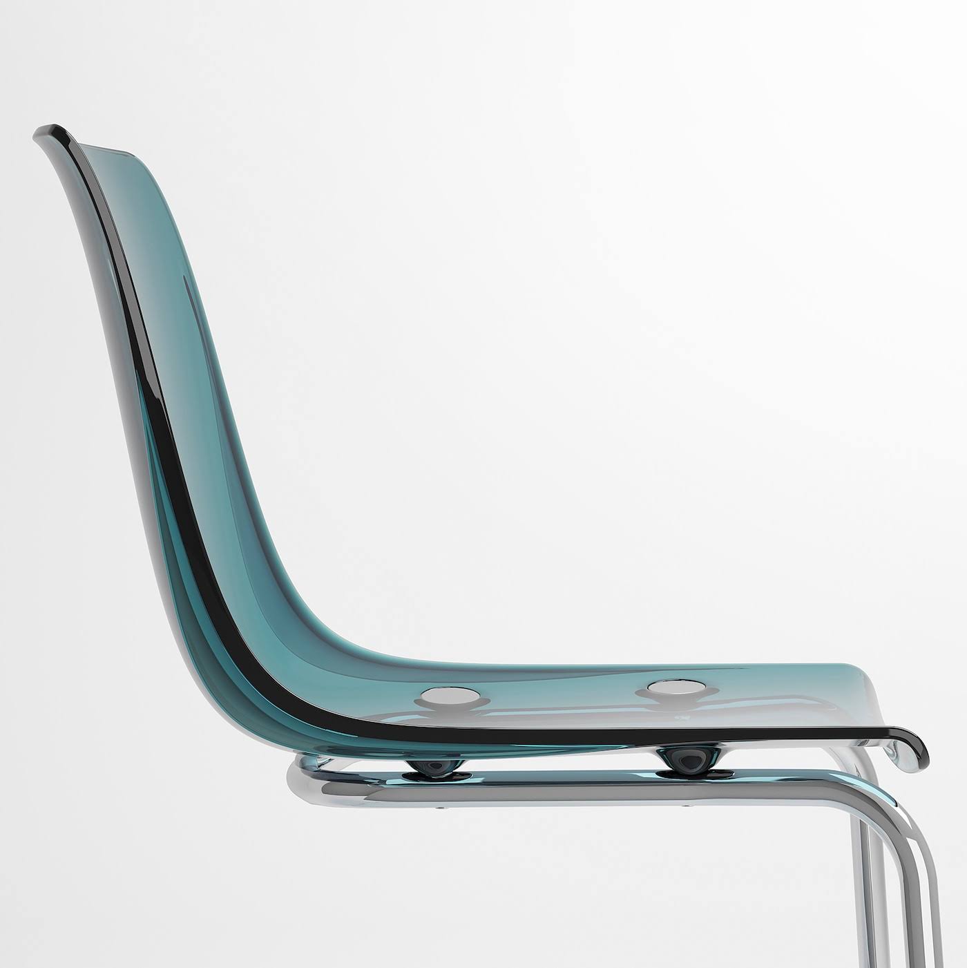 Tobias Chair, Blue/Chrome Plated Z8290