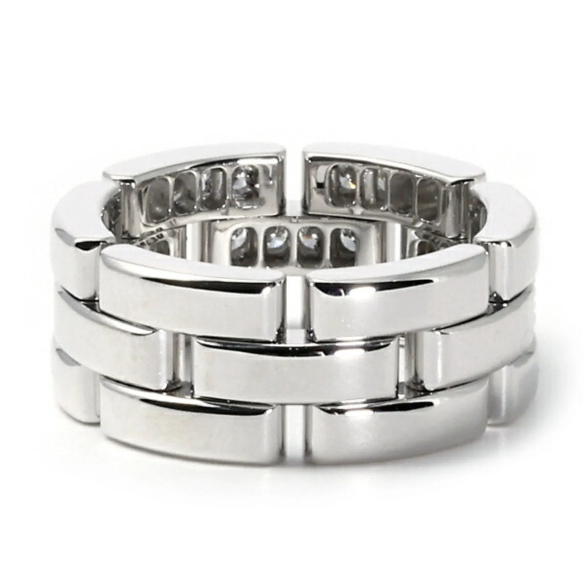 Pre-Owned 3-Row White Gold Ring T51488