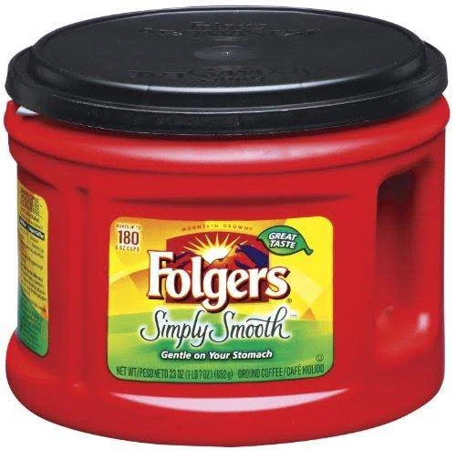 Folgers Simply Smooth Ground Coffee, Medium Roast, 23 Ounce