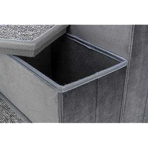 Foldable 3-Step Pet Stairs with Storage X248