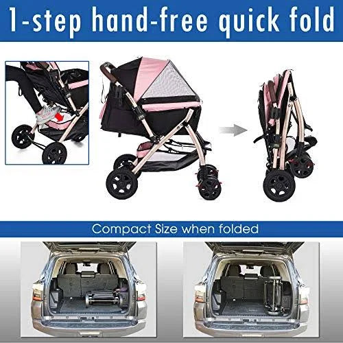 Extra-Long Heavy Duty Pet Stroller with Convertible Compartment P37027