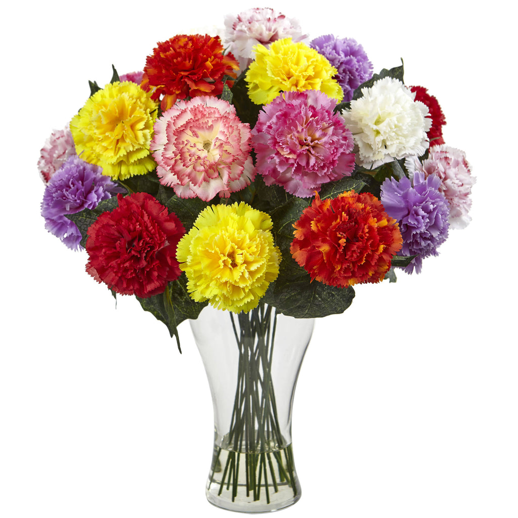 Carnation Arrangement with Vase Orange E6759