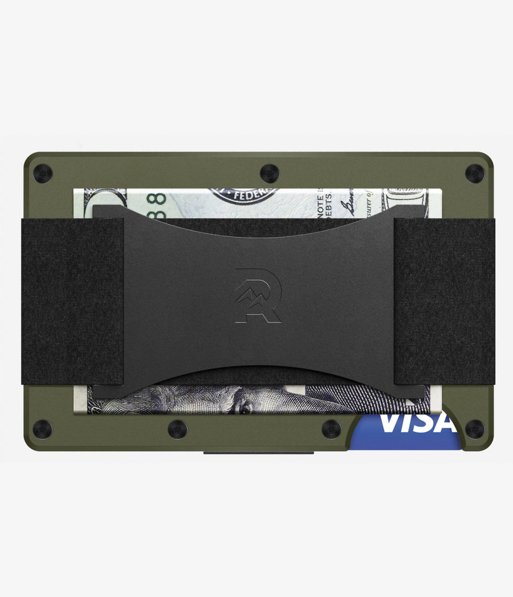 The Ridge Aluminum Cash Strap Wallet - Matte Olive