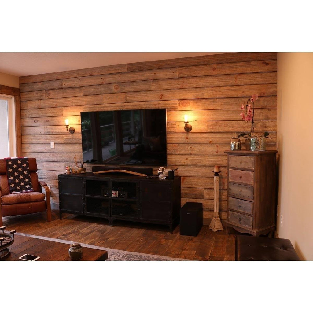 Reversible Ship Lap Barnwood Wall Coverings in White Wash Finish F73651