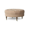 Henry Cocktail Ottoman Wayfair Custom Upholstery Body Fabric: Sunbrella Flagship Stone, Leg Color: Black Walnut Brass
