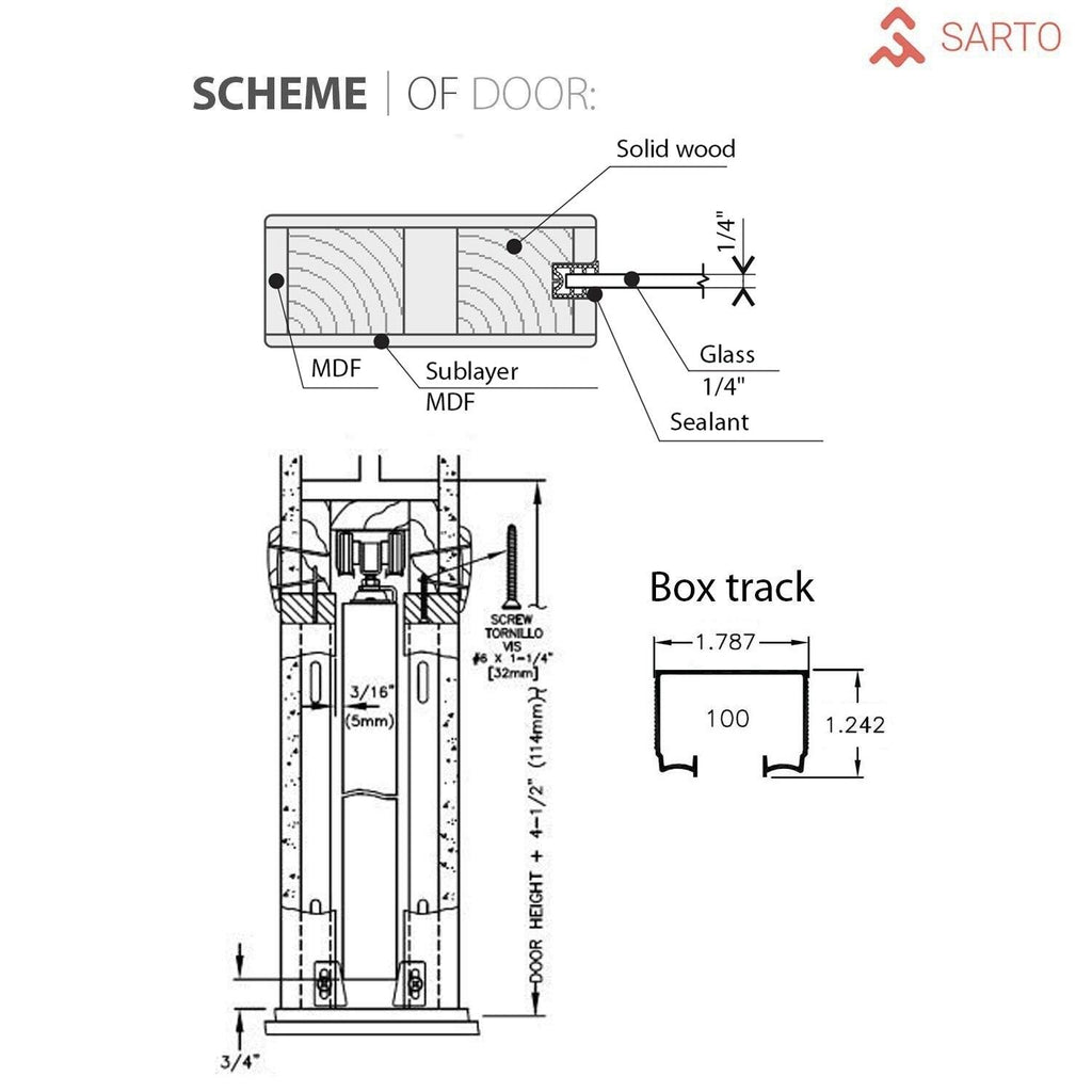 Modern MDF Interior Door 36 x 84 with Hardware, White J541420