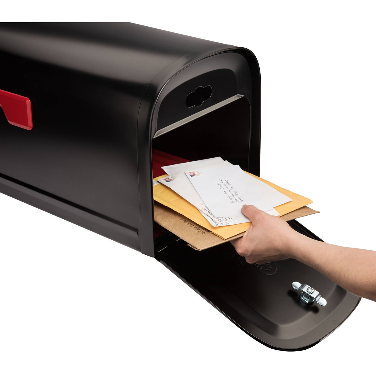 Post Mount Locking Mailbox (Black) F4084