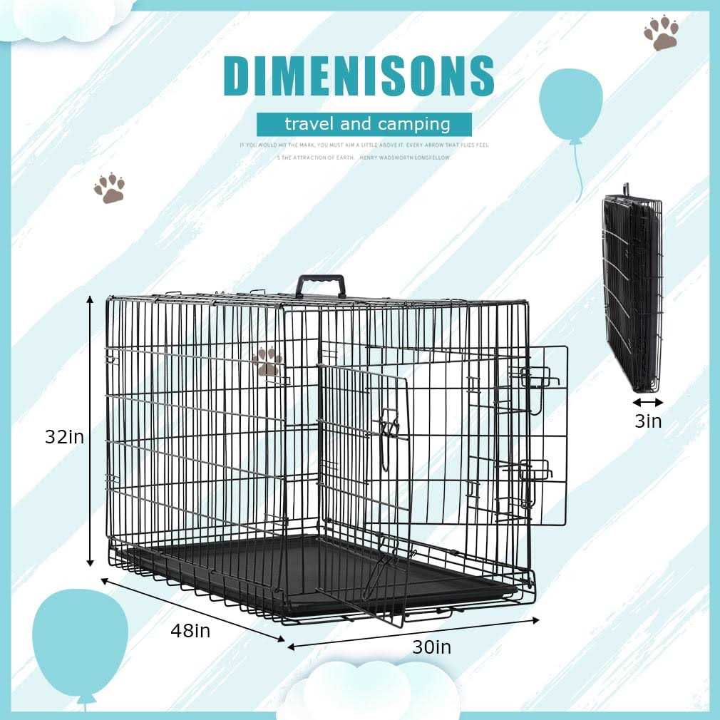Folding Metal Wire Dog Crate 48 Inch for Large Dogs P4408