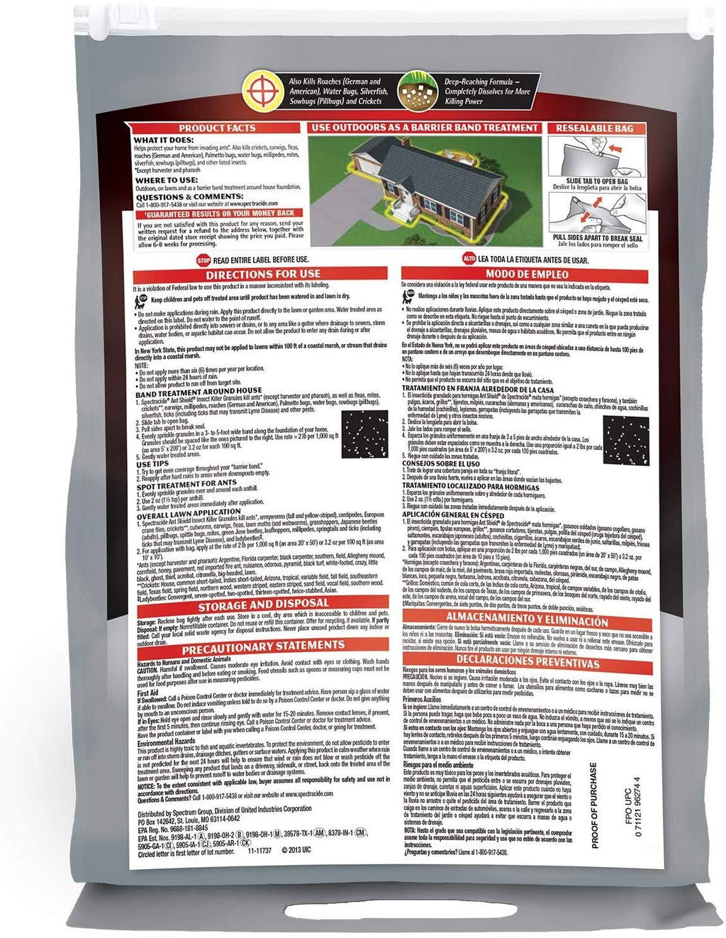 Spectracide HG-96274 Ant Shield Home Barrier Granules, 3-Pound, Case Pack of 4