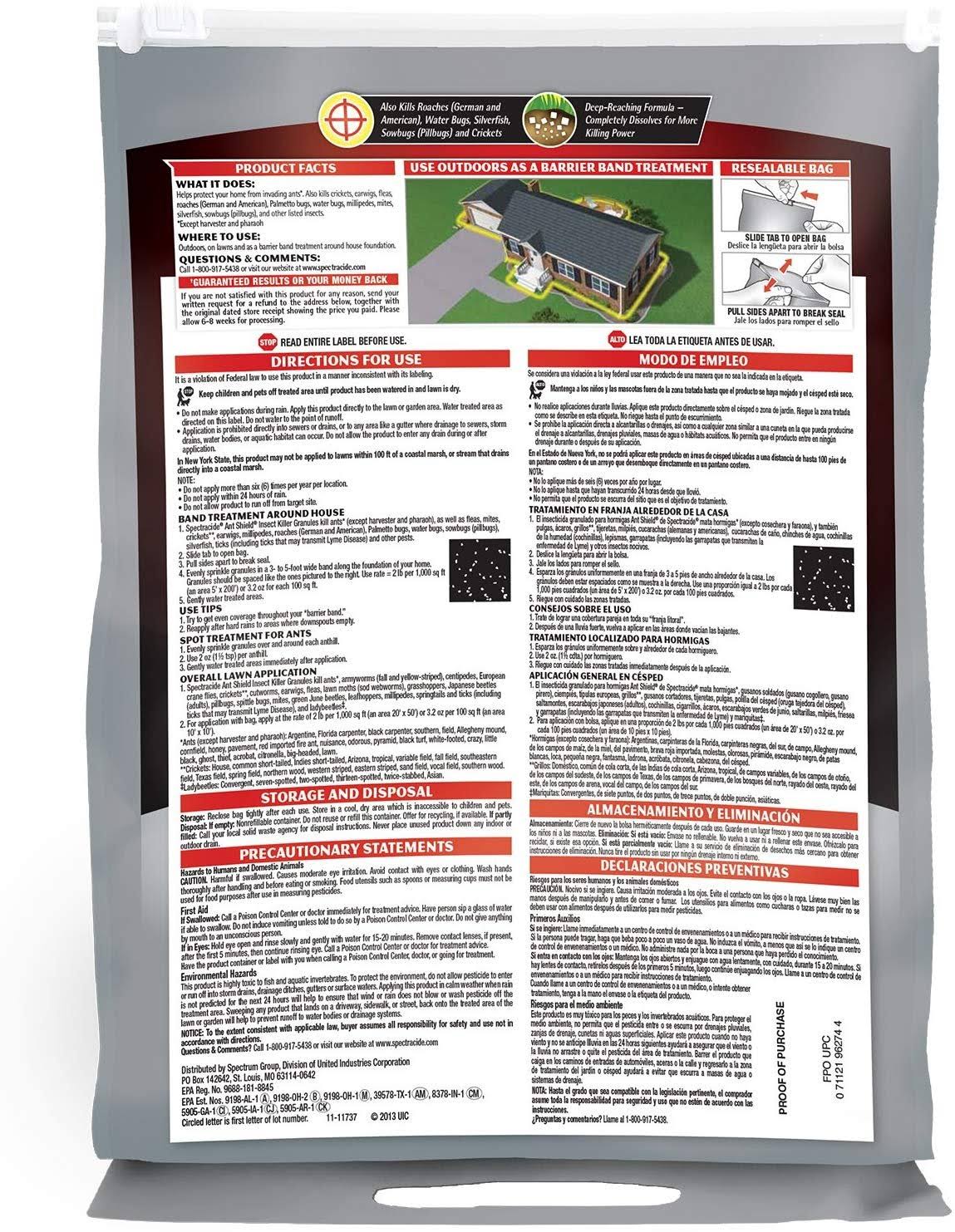 Spectracide HG-96274 Ant Shield Home Barrier Granules, 3-Pound, Case Pack of 4