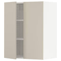 IKEA - SEKTION Wall Cabinet with 2 Doors, white/Havstorp Beige, 24x15x30 69421183