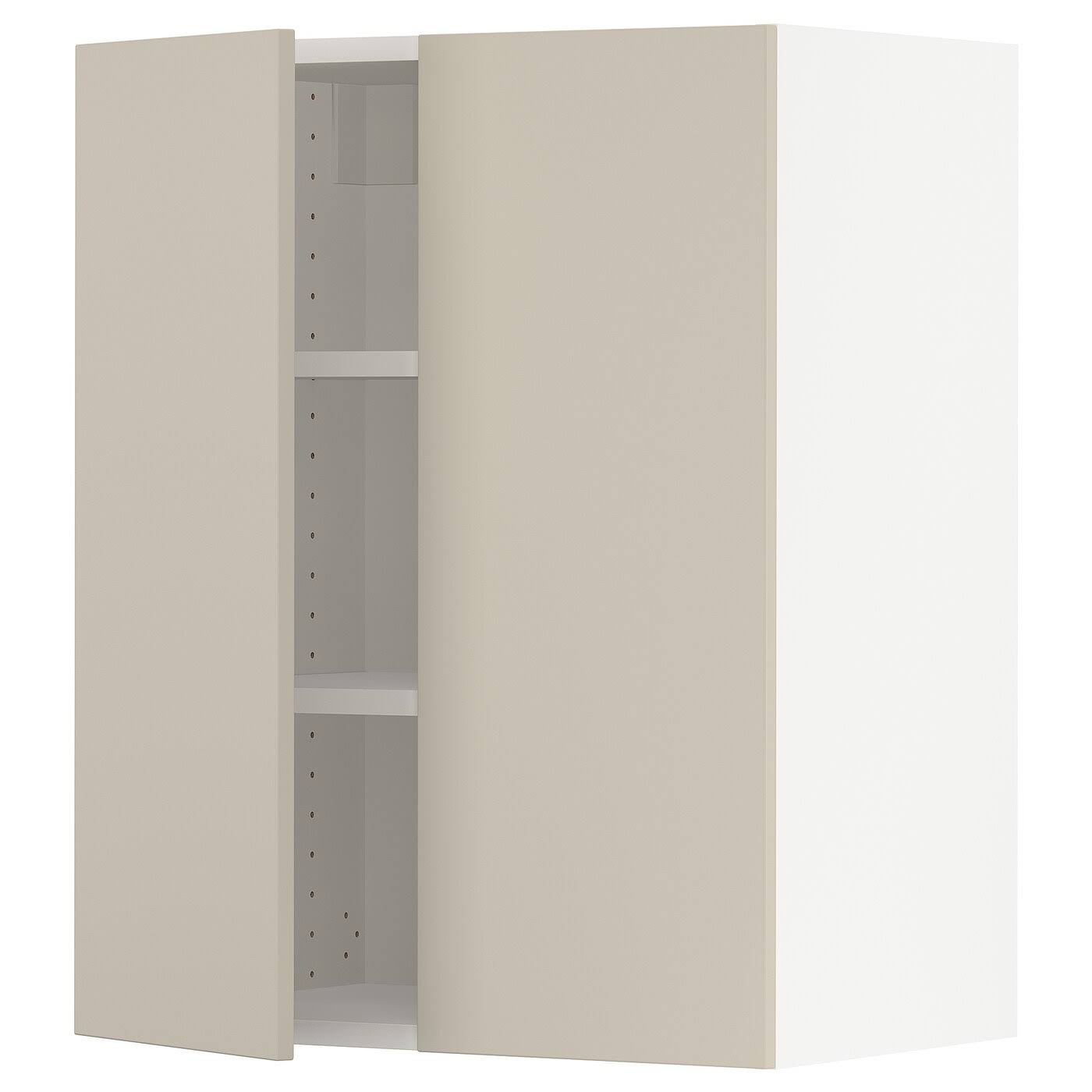 IKEA - SEKTION Wall Cabinet with 2 Doors, white/Havstorp Beige, 24x15x30 69421183