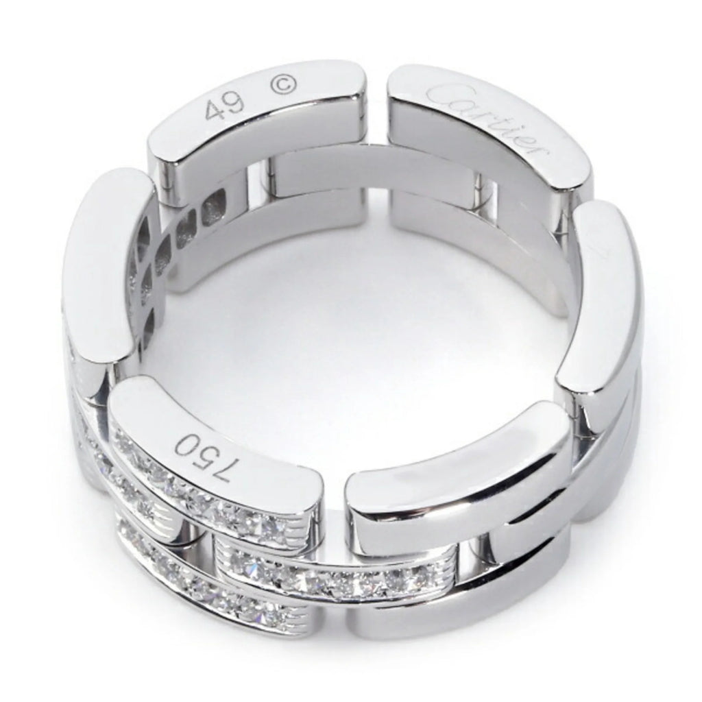 Pre-Owned 3-Row White Gold Ring T51488