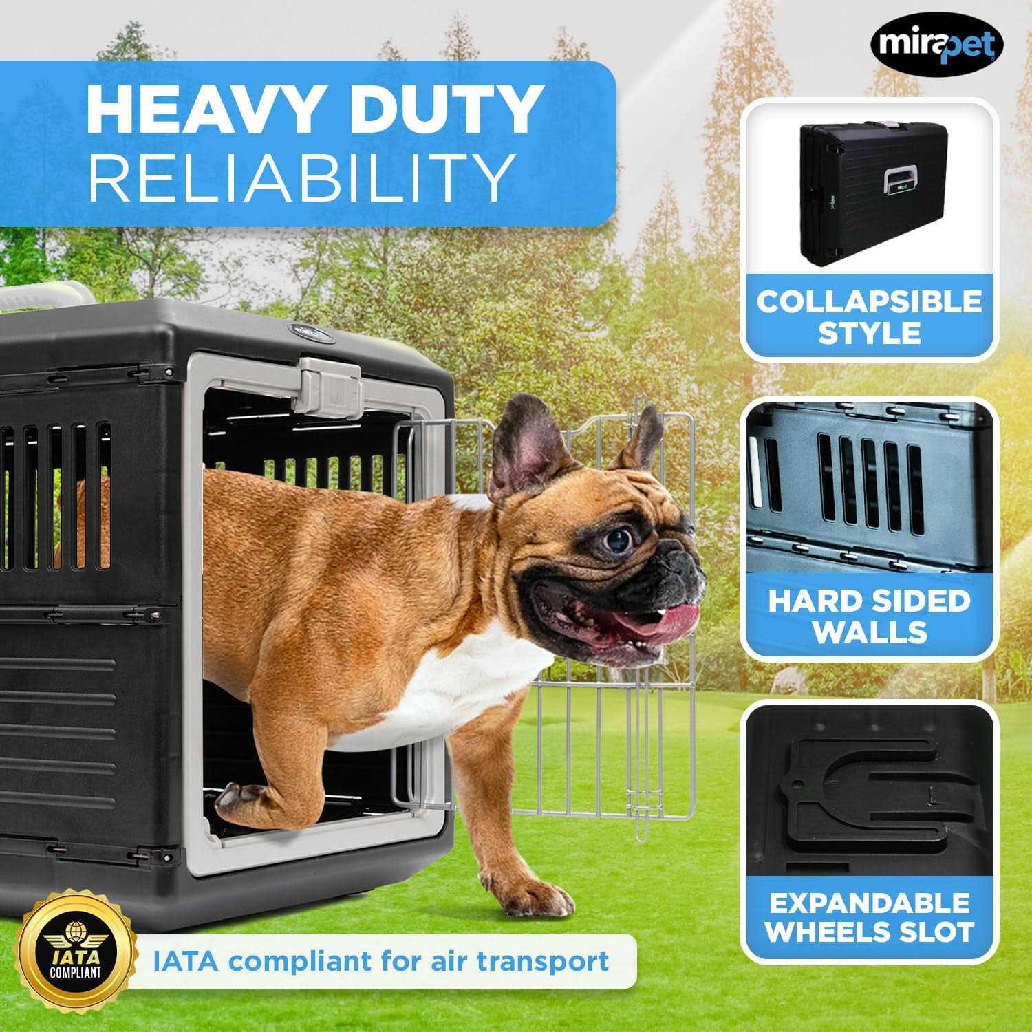 Pet carrier Airline TSA Approved Travel Crate for Cats and Dogs O720748