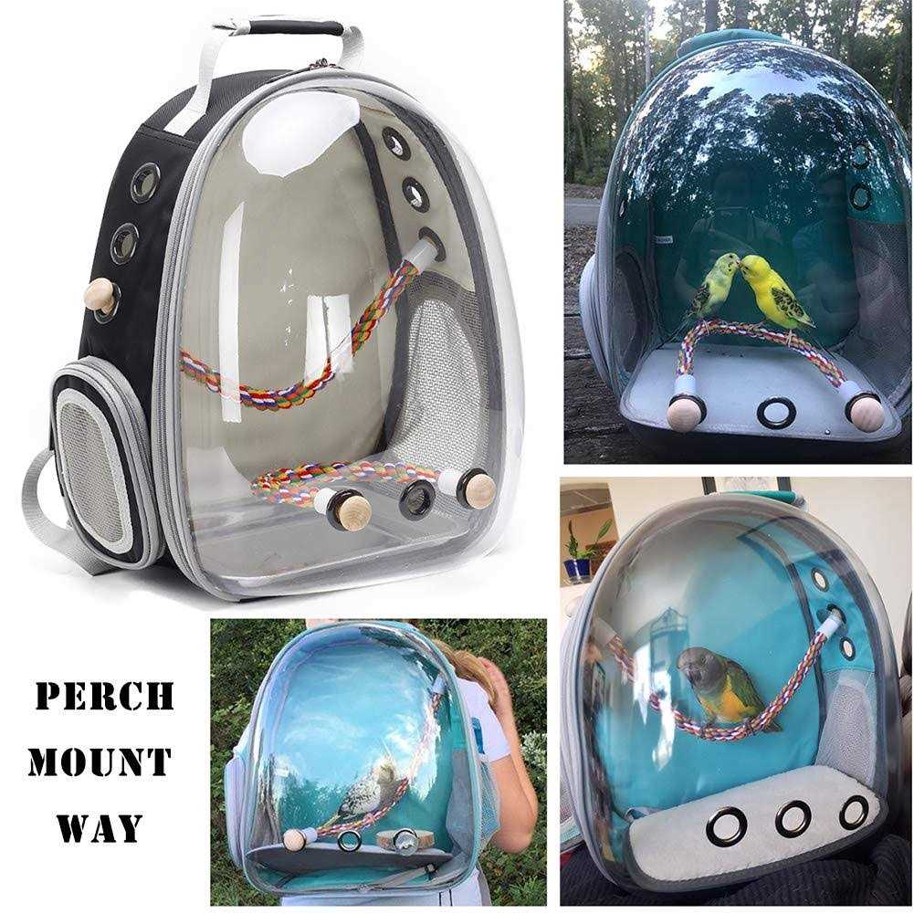 Bird Carrier Backpack with Stainless Steel Tray and Standing Perch X8042