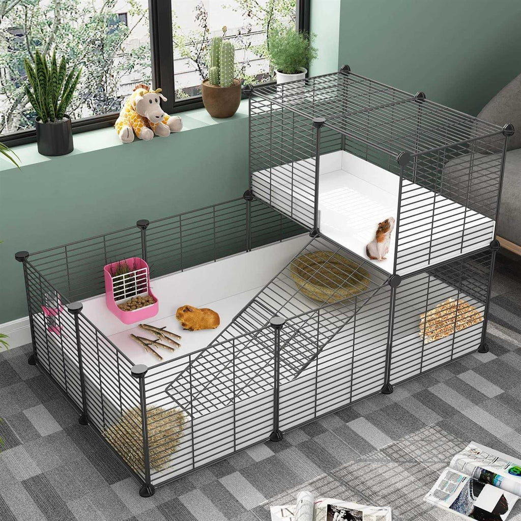 Guinea Pig Cage Indoor Habitat with Waterproof Bottom for Small Pets L3853