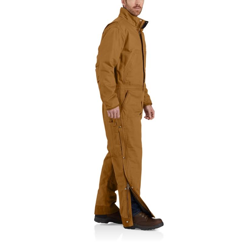 Washed Duck Insulated Coverall Brown Large D1095