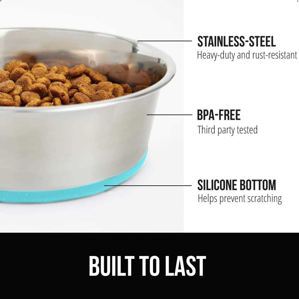 Stainless Steel Dog Bowl Set of 2 with Rubber Base B580215
