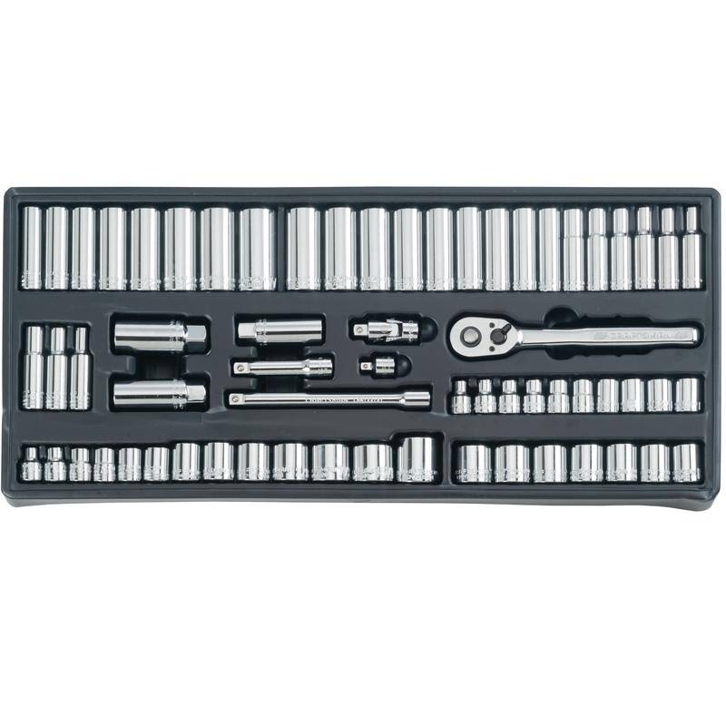 1/4, 3/8 and 1/2 in. Drive Metric and SAE 6 and 12 Point Mechanic's Tool Set 308 pc. I9279