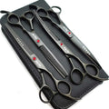 Kingstar 7.0in Titanium Professional dog grooming scissors set,Straight &amp; Thinning &amp; Curved scissors 4pcs set for dog grooming - Pet Supplies online store