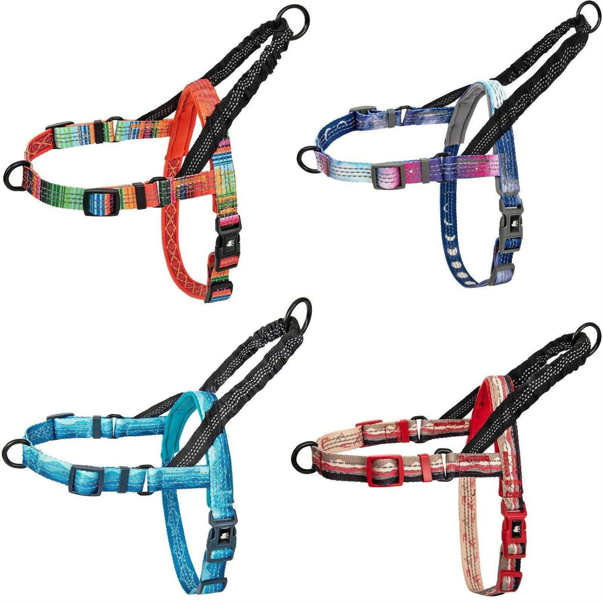Reflective No Pull Dog Harness with Bungee Handle and Front Clip X48374