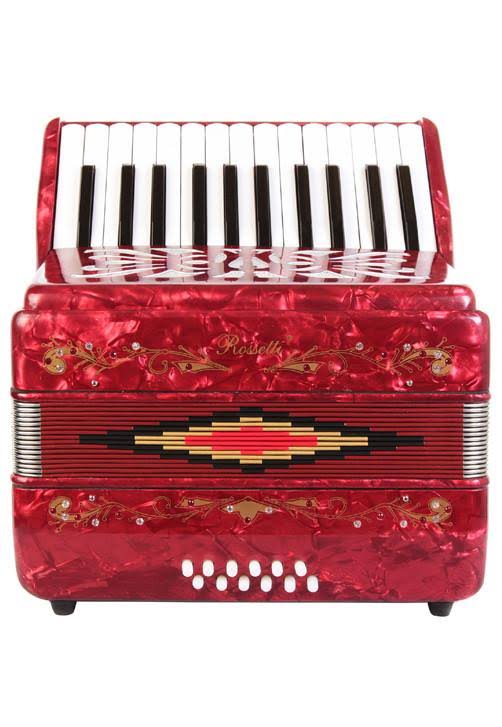 Rossetti Beginner Piano Accordion 12 Bass 25 Keys Red