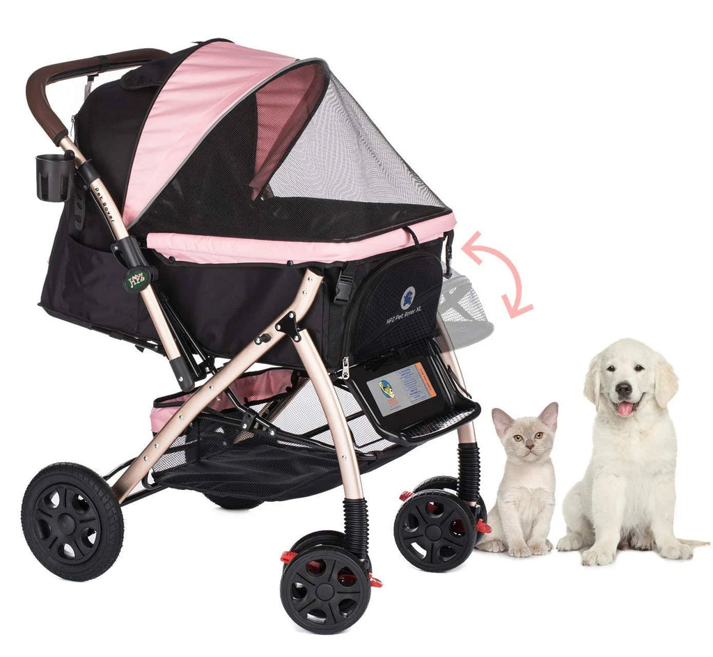HPZ Pet Rover XL Extra-Long Premium Heavy Duty Dog/Cat/Pet Stroller Travel Carriage with Convertible Compartment/Zipperless Entr