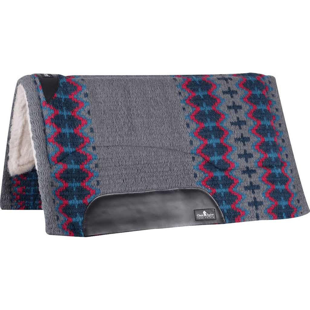 Wool Top Saddle Pad 32x34 Navy Ivory E404527